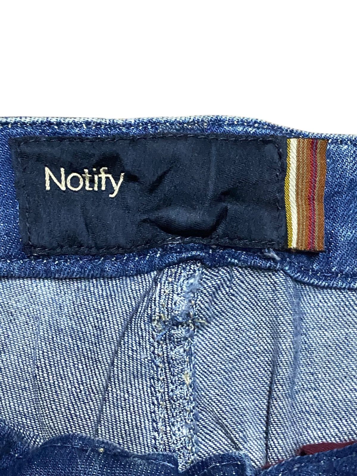 Japanese Brand Vintage Notify Blue Wash Distressed Baggy Jeans Size US 30 / EU 46 - 12 Thumbnail