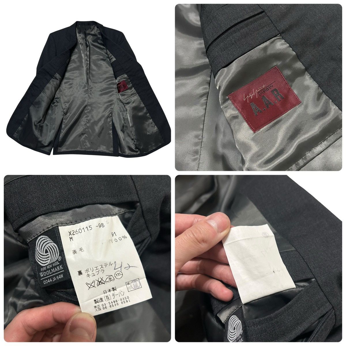 Yohji Yamamoto 749 90s Yohji Yamamoto D'URBAN A.A.R vintage suit set up men Size 38R - 5 Thumbnail