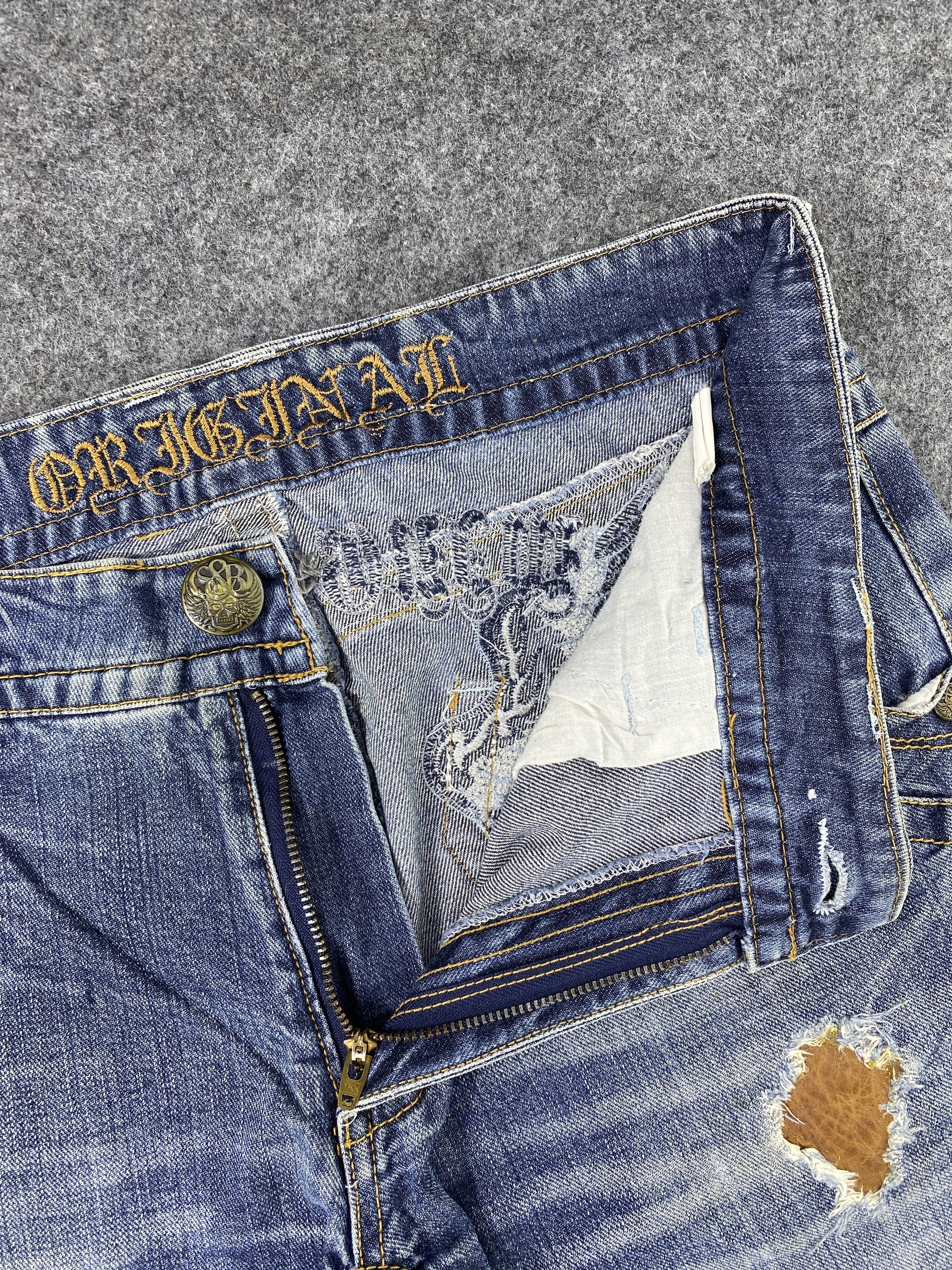 Japanese Brand Japanese Brand Distress Blue Wash Flare Jeans - J979 Size US 33 - 7 Thumbnail