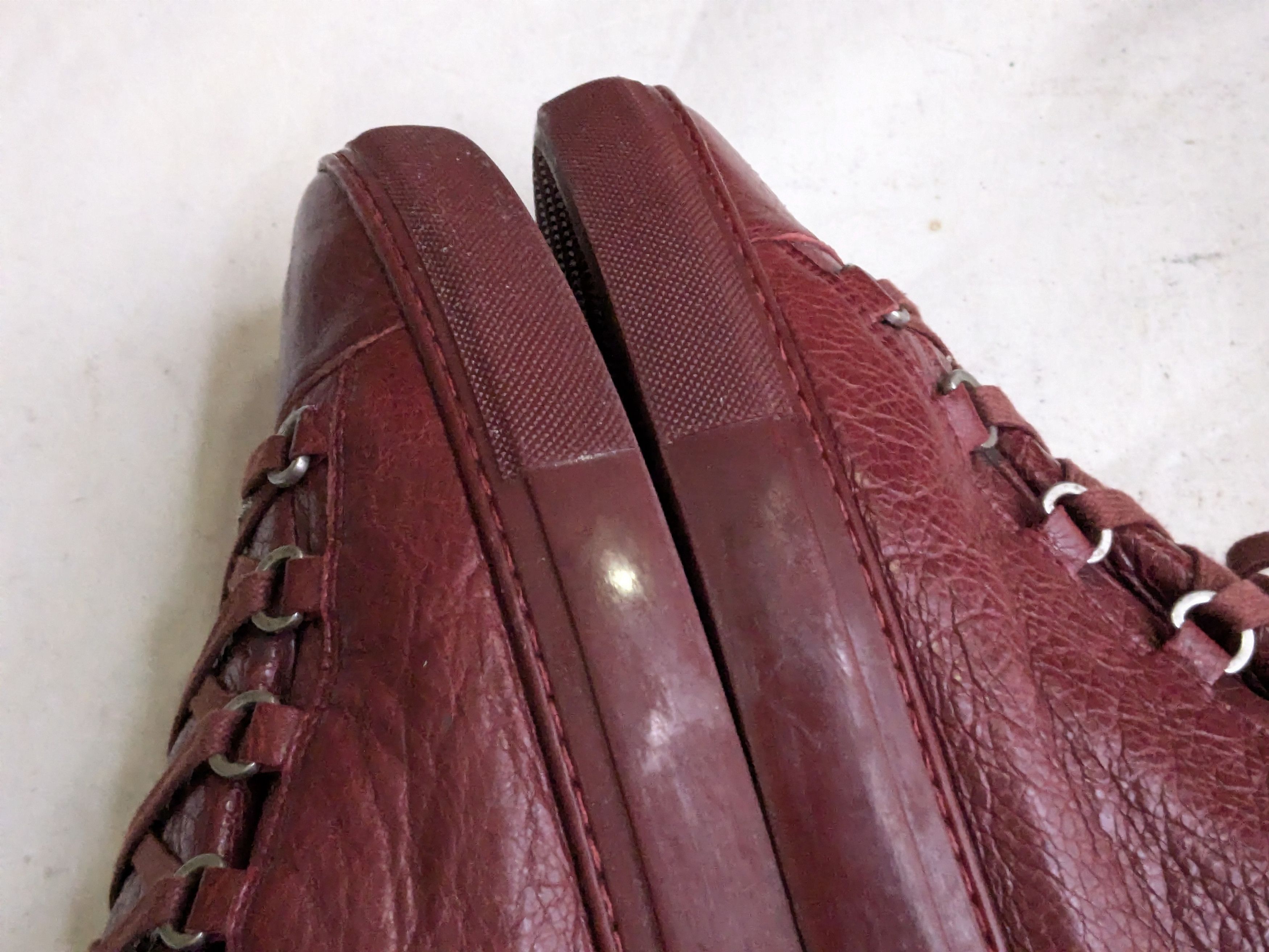 Balenciaga Balenciaga Arenas Burgundy Leather 12 High Tops Size US 12 / EU 45 - 9 Thumbnail