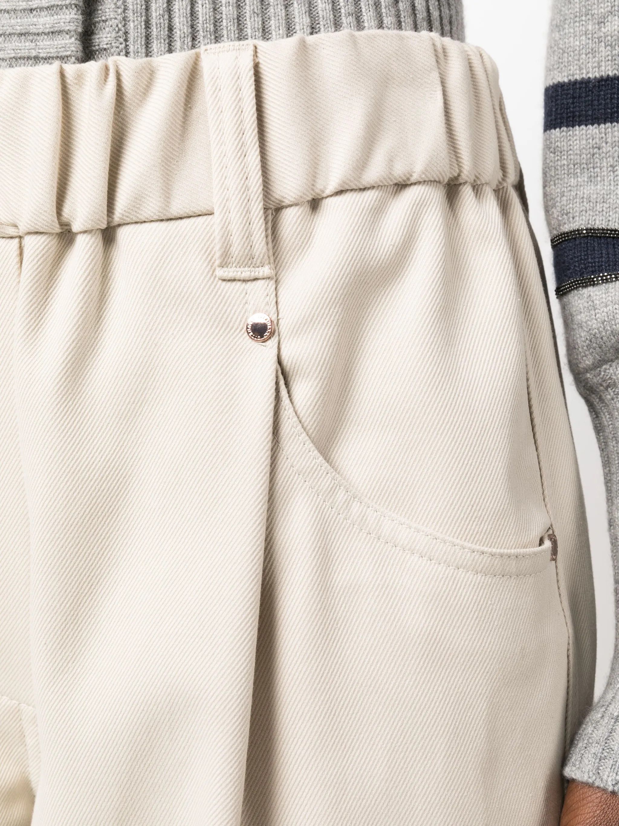 Brunello Cucinelli o1y0725 Casual Pant in Cream Size 30" / US 8 / IT 44 - 2 Thumbnail