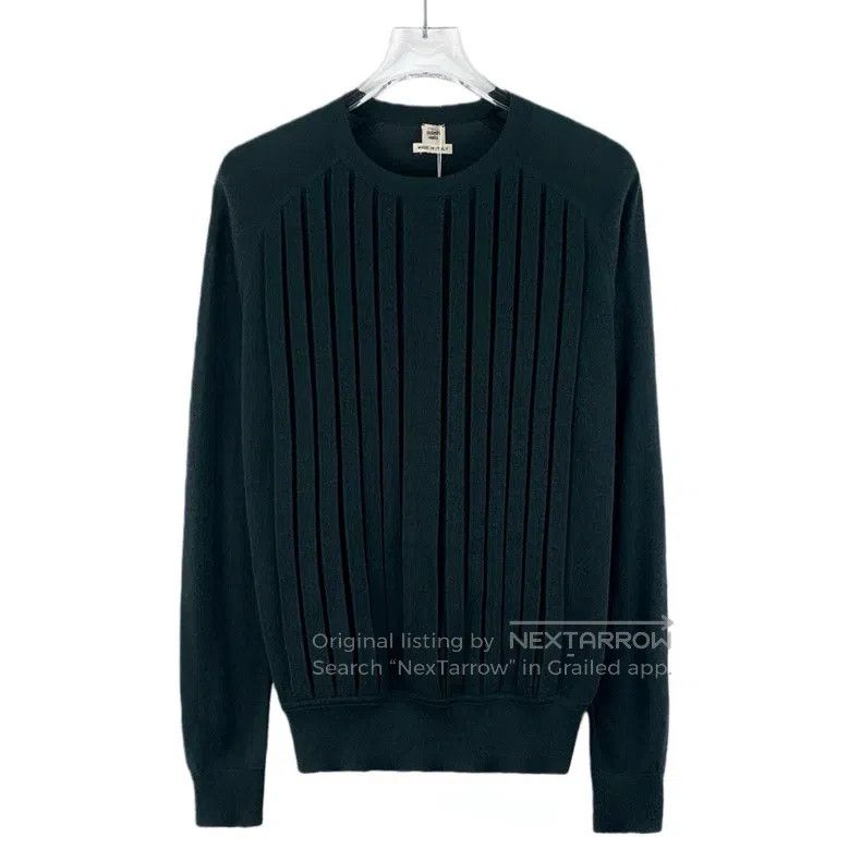Hermes Hermes Dark Green Cashmere Crewneck Long Sleeve Knit Top Size XS / US 0-2 / IT 36-38 - 1 Thumbnail