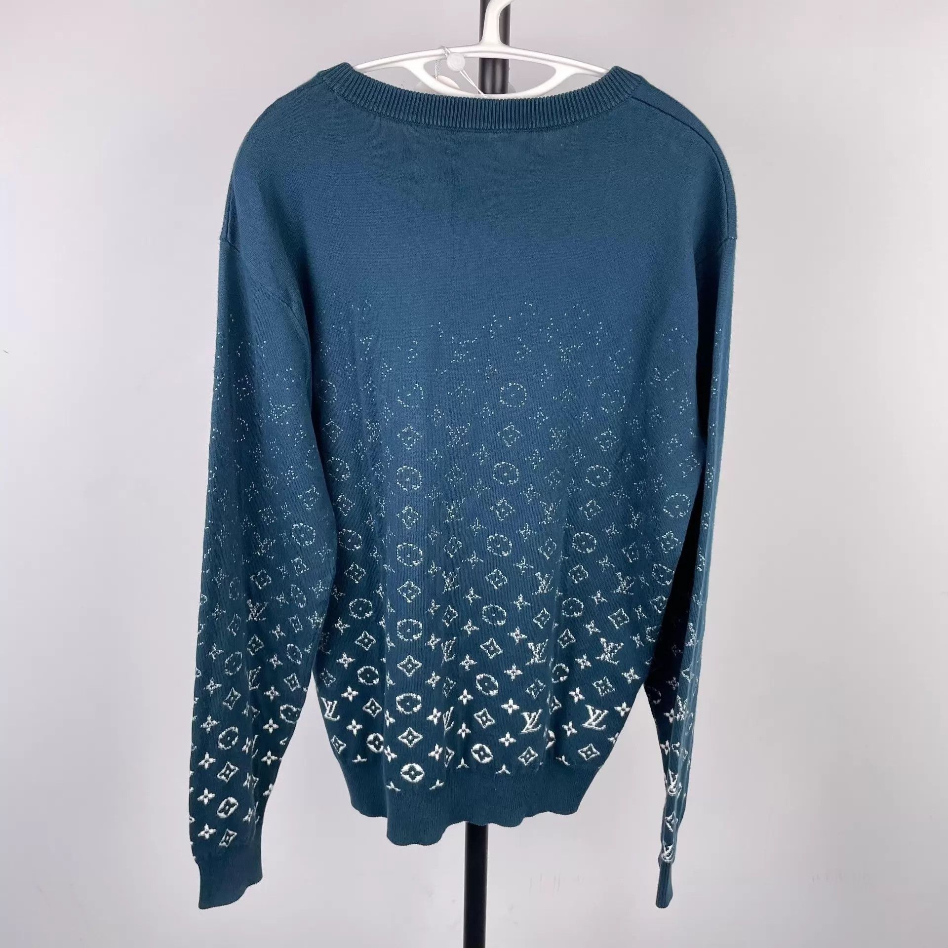 Louis Vuitton LV Cyan Classic Logo Knitted Long Sleeve Sweater Size M Size US M / EU 48-50 / 2 - 2 Thumbnail