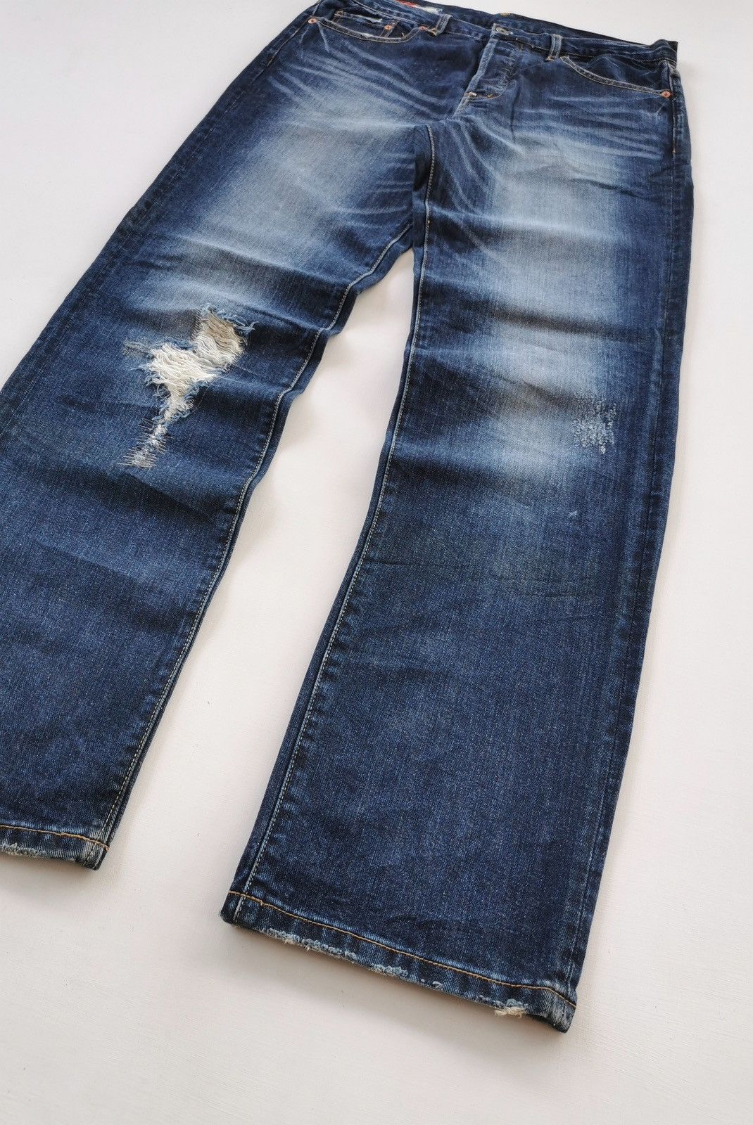 Kapital Rock Wood Japan Koi Reworked Distressed Denim Jeans Size US 34 / EU 50 - 3 Thumbnail