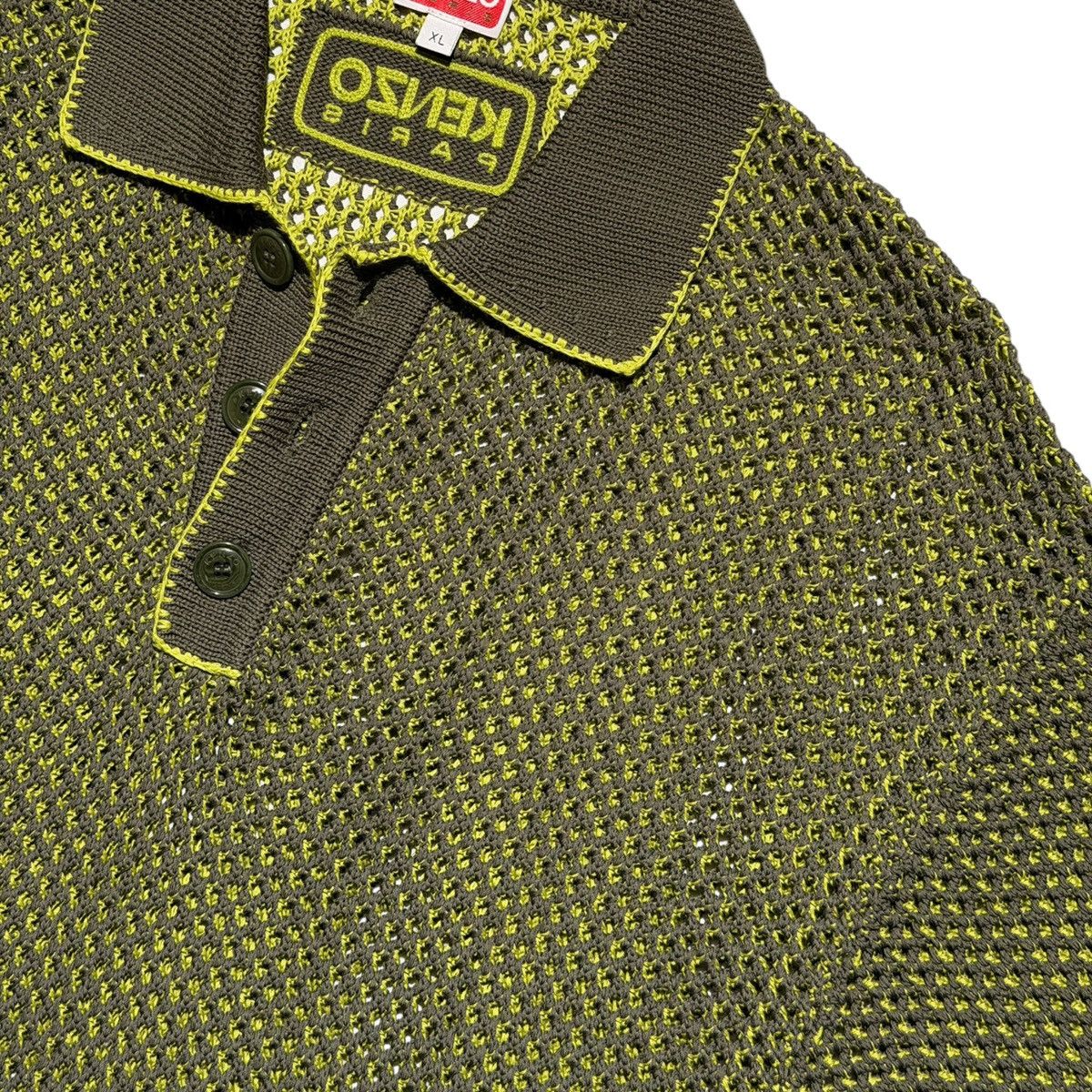 Kenzo $960 Open knit mesh polo shirt Size US XL / EU 56 / 4 - 2 Thumbnail