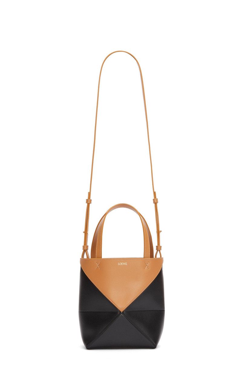 Loewe o1in1g0426 Size: OS/ Mini Puzzle Fold Tote Bag Desert/Black Size ONE SIZE - 6 Thumbnail