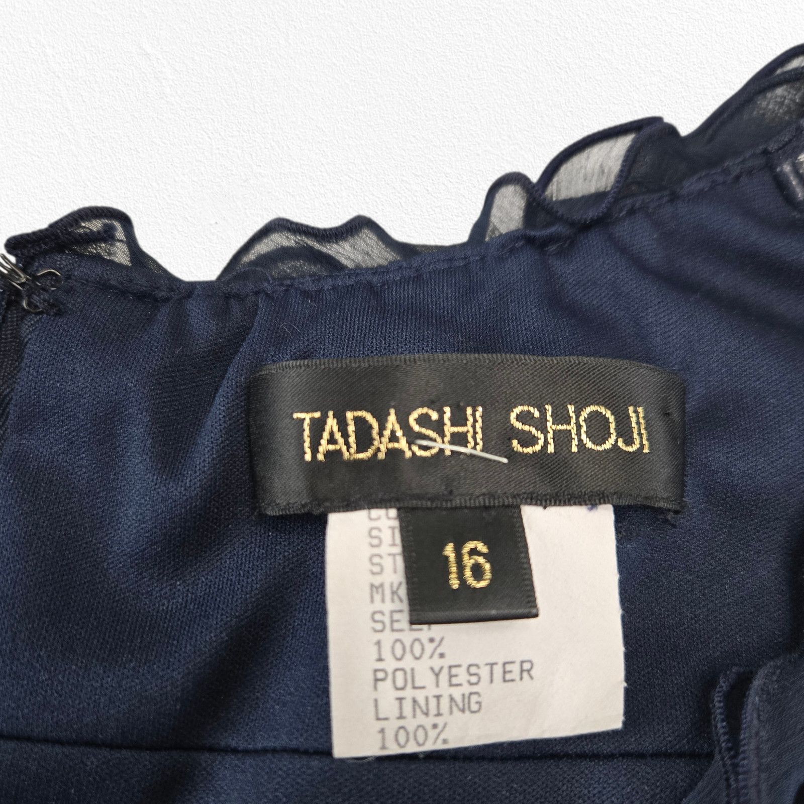 Tadashi Shoji Tadashi Shoji Navy Ruffle Cocktail Dress Size 16 Size XXL / US 16-18 / IT 52-54 - 7 Thumbnail