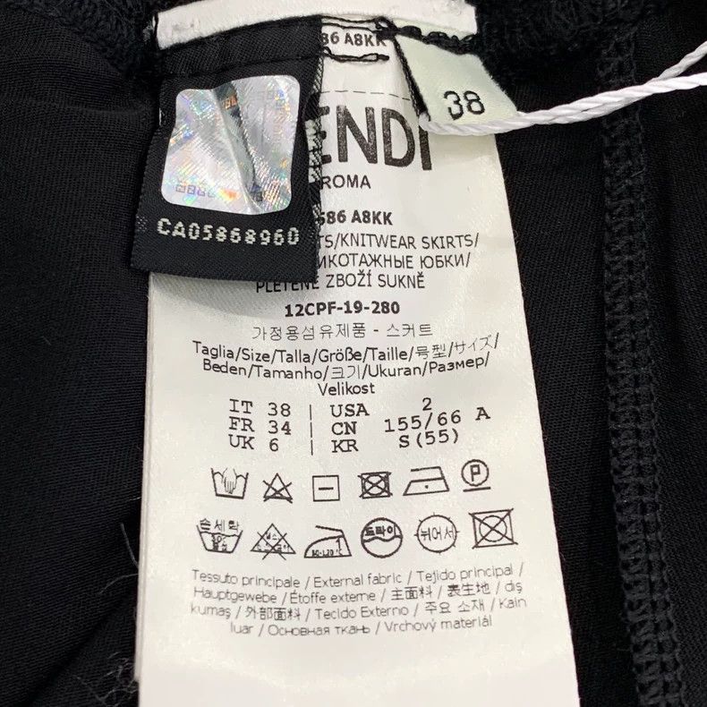 Fendi Fendi Black Logo Knit Midi Skirt Size US 38 / EU 54 - 6 Thumbnail