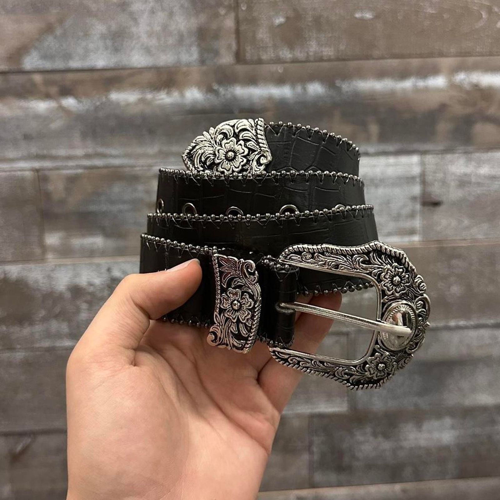 Other Vintage black western snakeskin WMNS Size ONE SIZE - 1 Thumbnail
