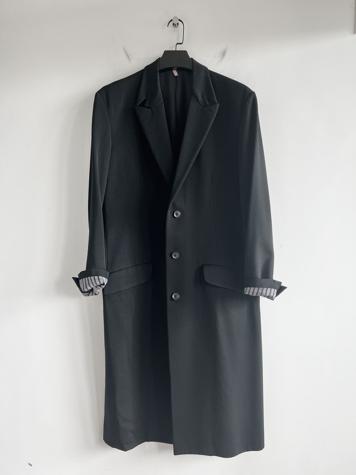 Yohji Yamamoto Pour Homme - Wool Cut Collar Long Jacket