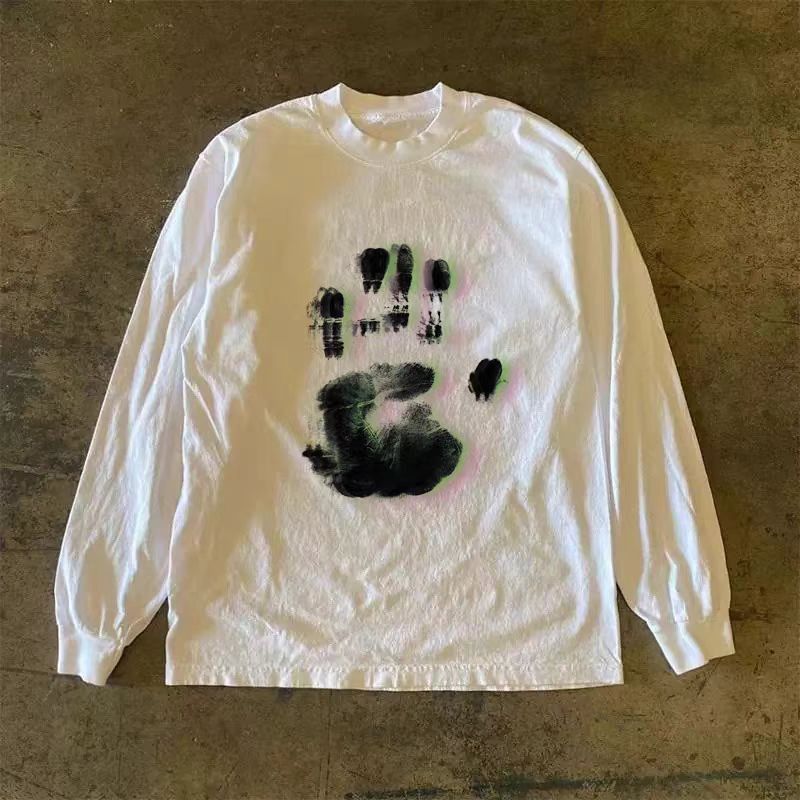 Vintage Street style casual retro hand print long-sleeved t-shirt Size US M / EU 48-50 / 2 - 1 Thumbnail