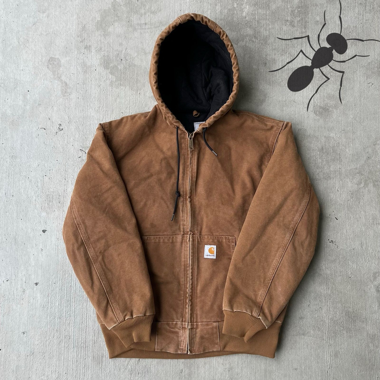 Carhartt × Vintage Carhartt WOMENS WJ130 BRN brown hooded work wear jacket Size US S / EU 44-46 / 1 - 1 Thumbnail