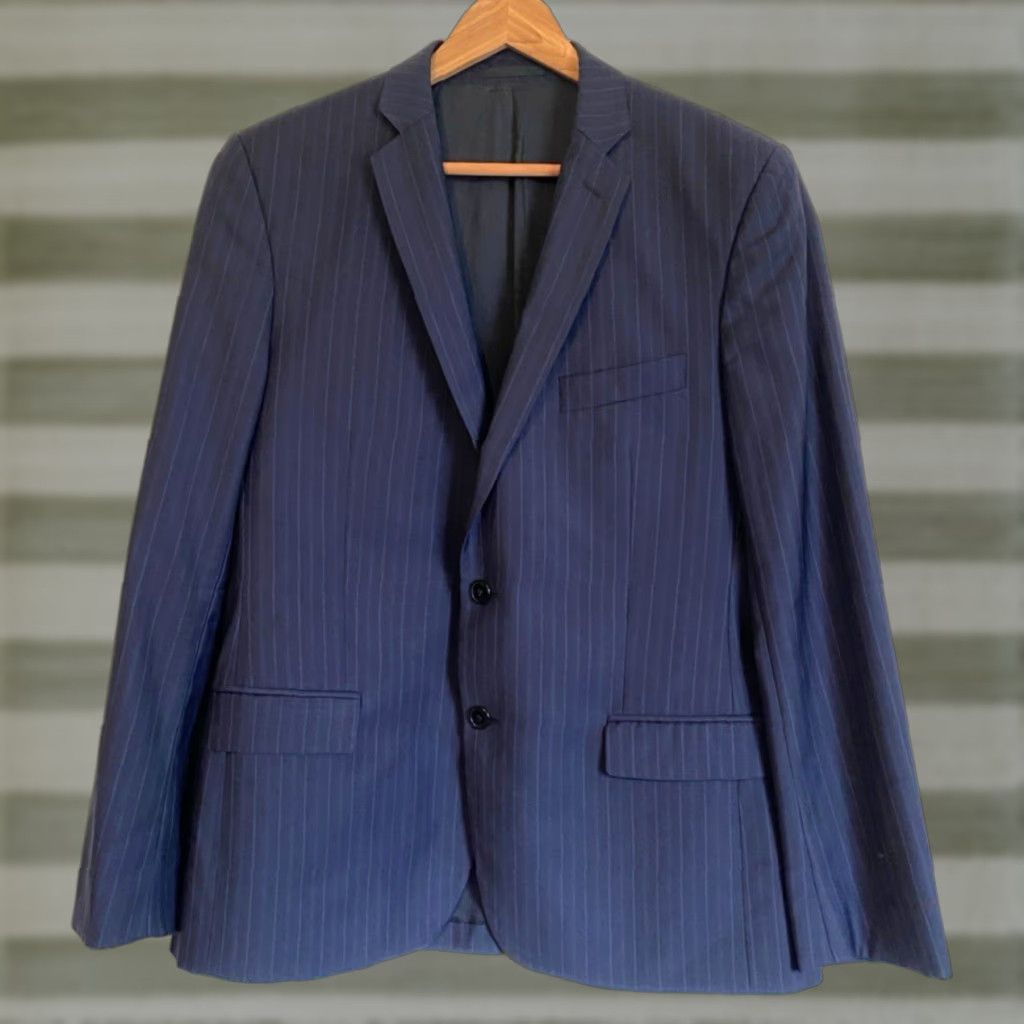 Versace Versace Collection Wool Suit Jacket Navy IT 50 US 40 Men’s Single-Breasted 3-Button - Vintage Size 40R - 1 Thumbnail