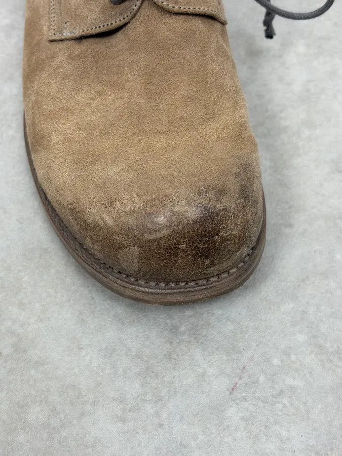 The Last Conspiracy The Last Conspiracy Beige Suede Leather Eroded Derby Shoes Size US 8 / EU 41 - 9 Thumbnail