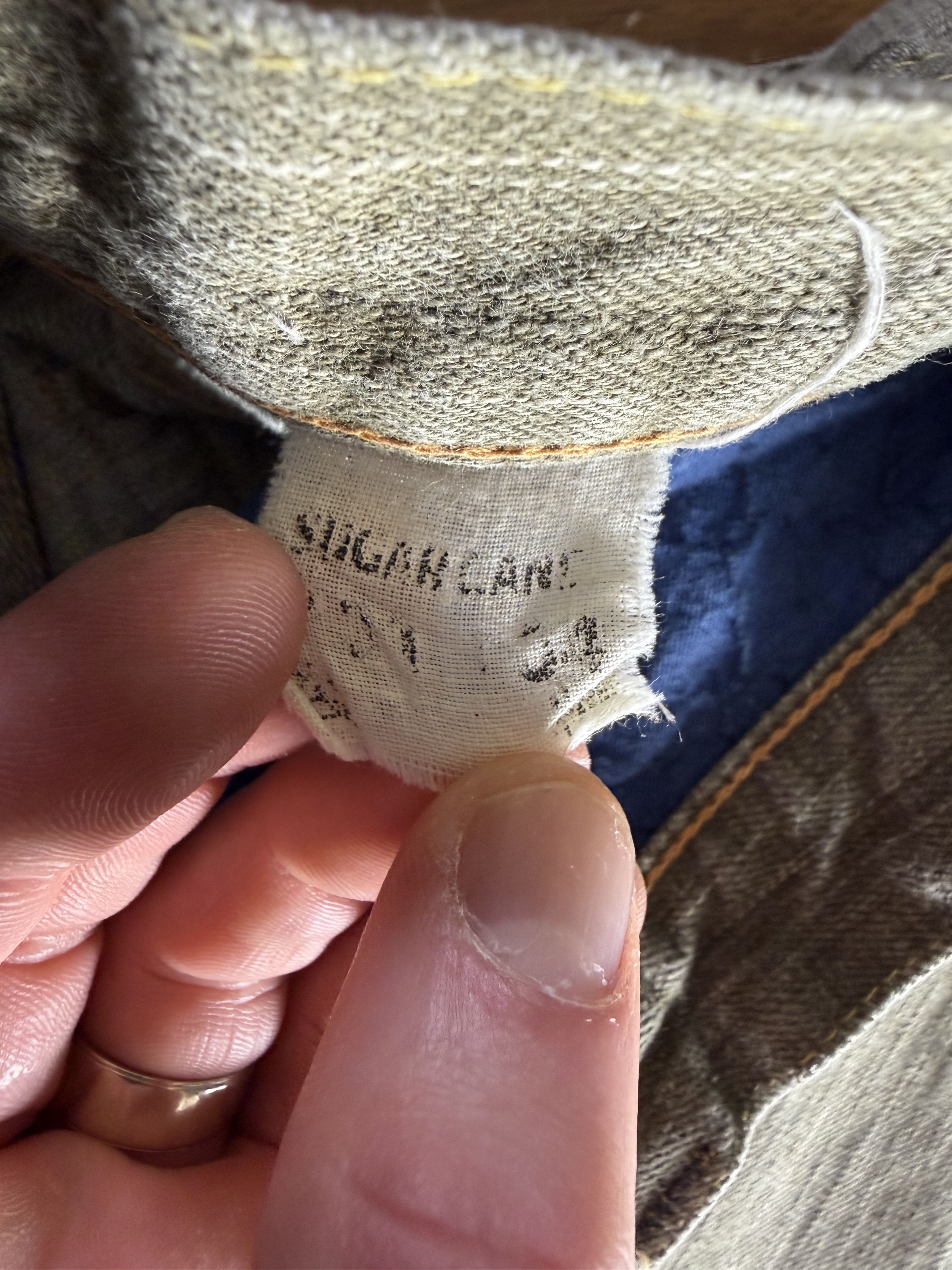 Sugar Cane Rare Sugar Cane Okinawa Kakishibu Dye - Grey/Green Selvedge Size US 30 / EU 46 - 6 Thumbnail