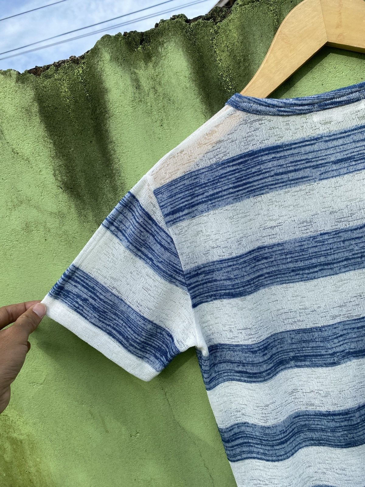 Takeo Kikuchi Takeo Kikuchi The Shop TK Blue White Stripe Knit Casual Tee Size US L / EU 52-54 / 3 - 10 Thumbnail