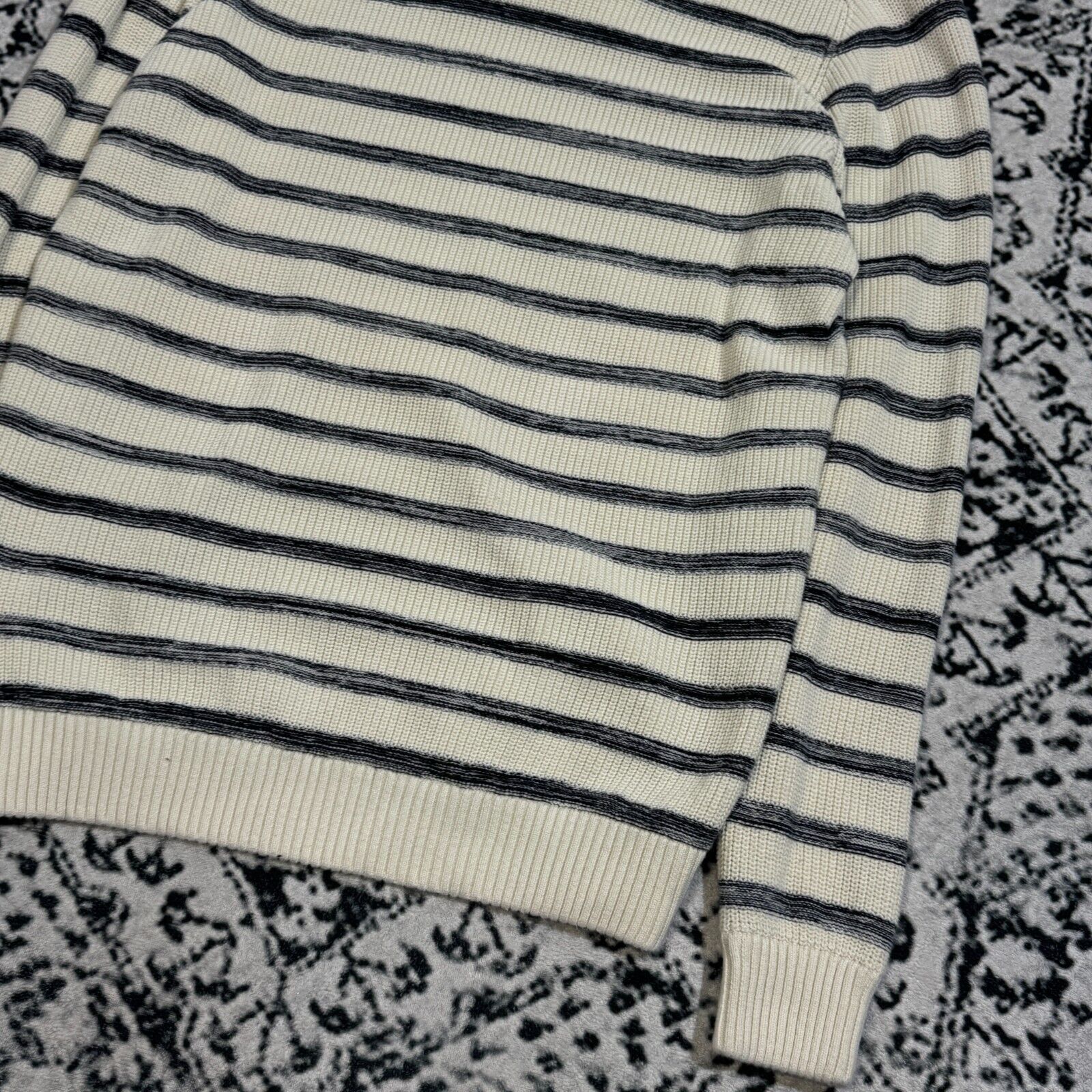 Vintage Vintage Dobber Unisex White Gray Striped Turtleneck Size XL Size US XL / EU 56 / 4 - 12 Thumbnail