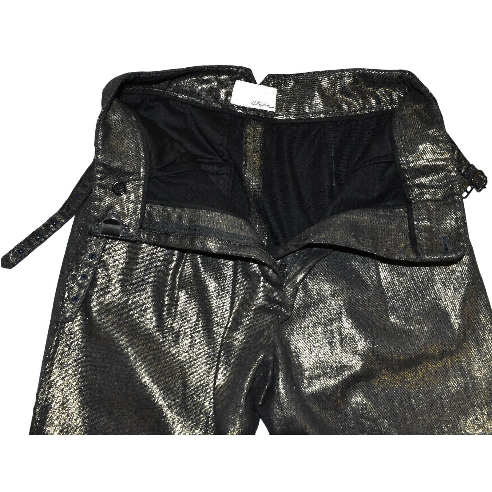 3.1 Phillip Lim NEW 3.1 PHILLIP LIM Gold Metallic Cotton Cropped Pants Sz S Size 26" / US 2 / IT 38 - 5 Thumbnail
