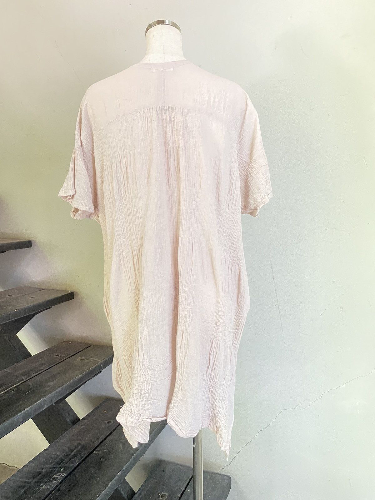 Issey Miyake Plantation Crinkled Baby Pink Tunic Size ONE SIZE - 6 Thumbnail
