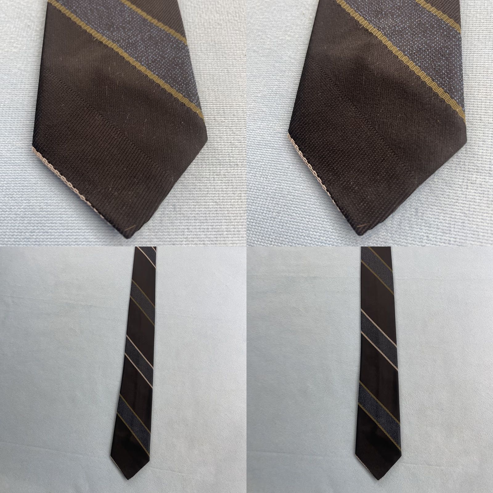 Vintage VINTAGE Regimental NeckTie Repp Tie Multi Stripe Black Blue Yellow 52" Slim Necktie 2.5" Wide Mens Tie Size ONE SIZE - 9 Thumbnail