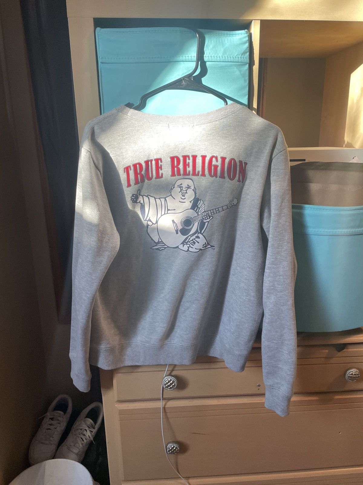 Grey Red True Religion Crewneck Small