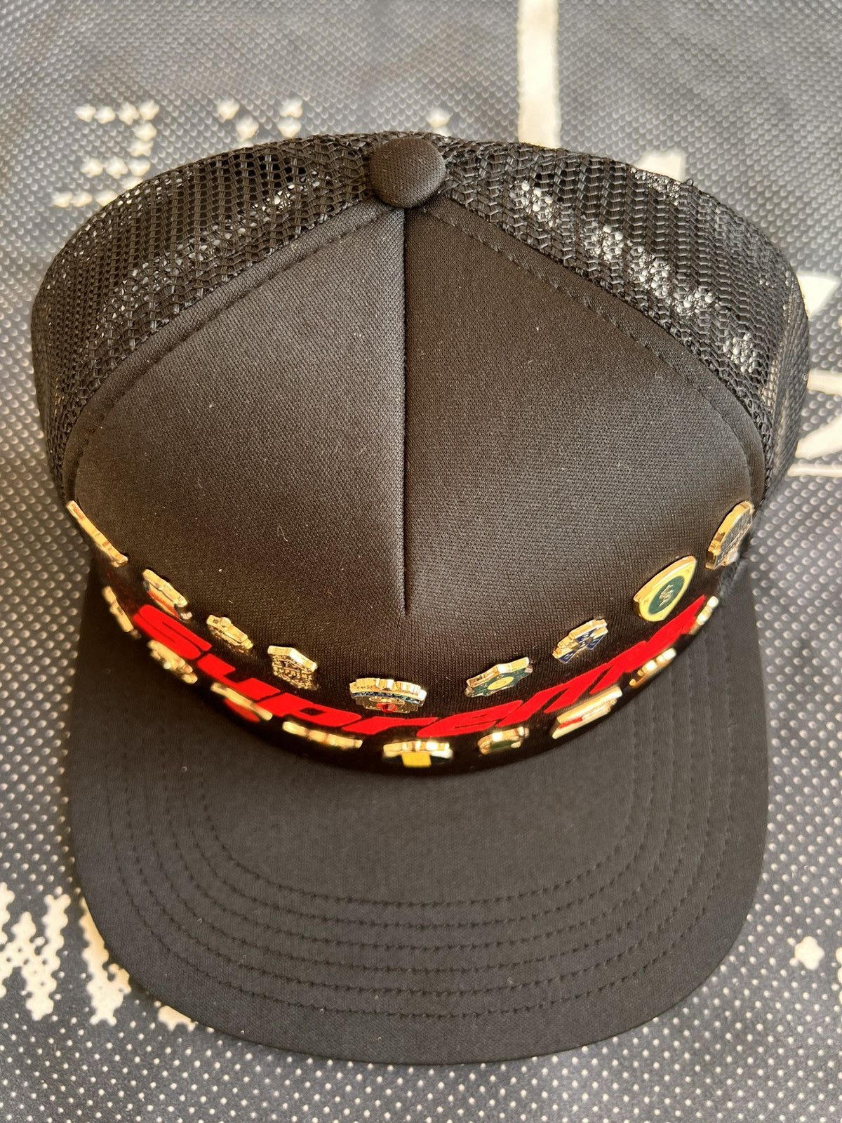 Supreme Supreme Pins Mesh Back 5 Panel Black cap hat snapback enamel Size ONE SIZE - 2 Thumbnail
