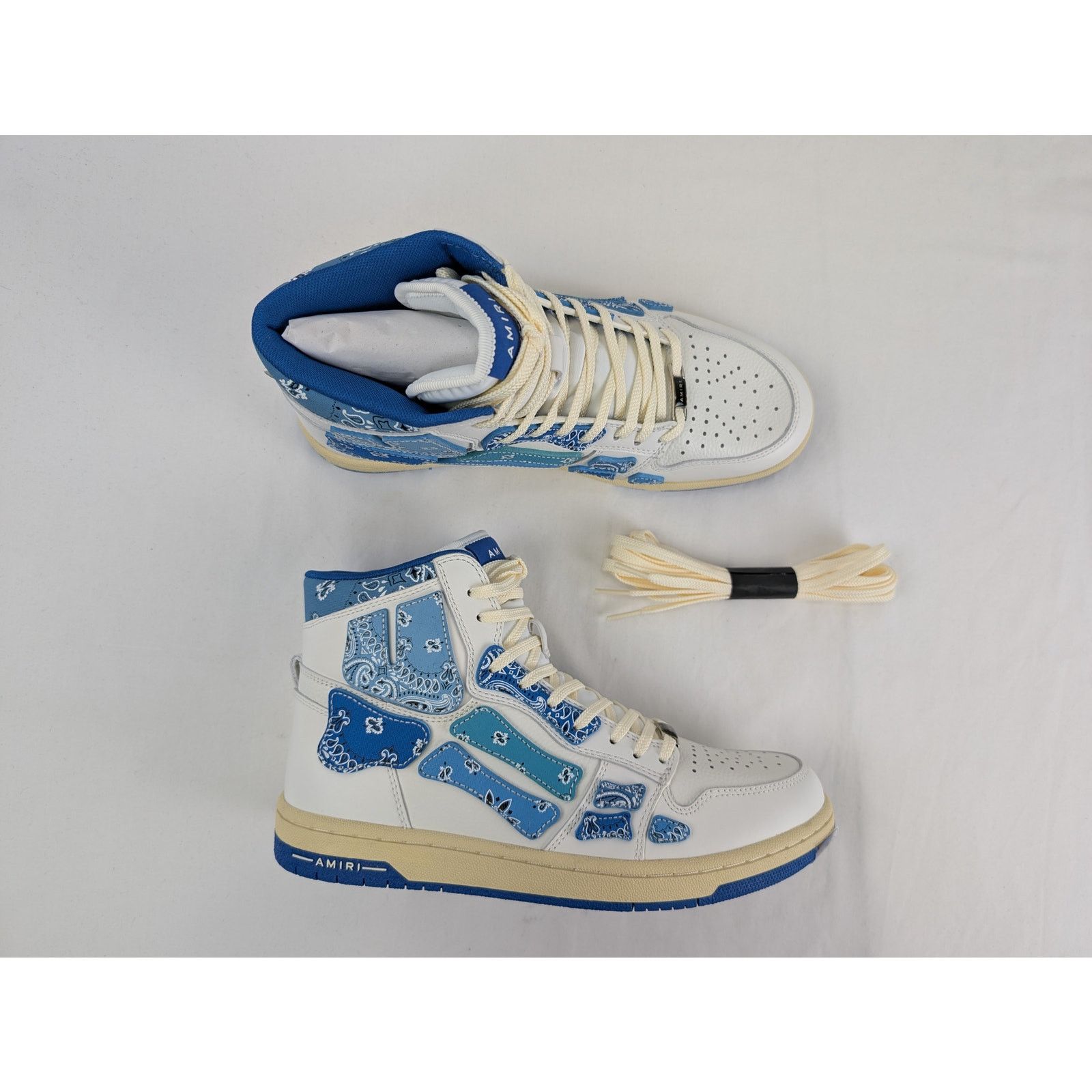 Amiri o1rshd1 Skel Top Hi / Skeleton Hi Top Sneakers Bandana Blue Size US 10 / EU 43 - 1 Thumbnail