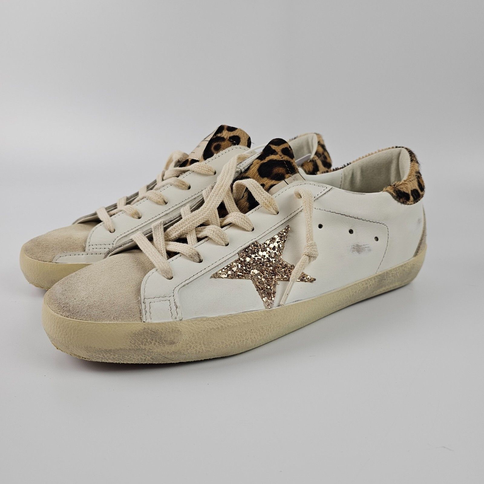 GOLDEN GOOSE Super-Star $645 Women's White/Leopard Leather S
