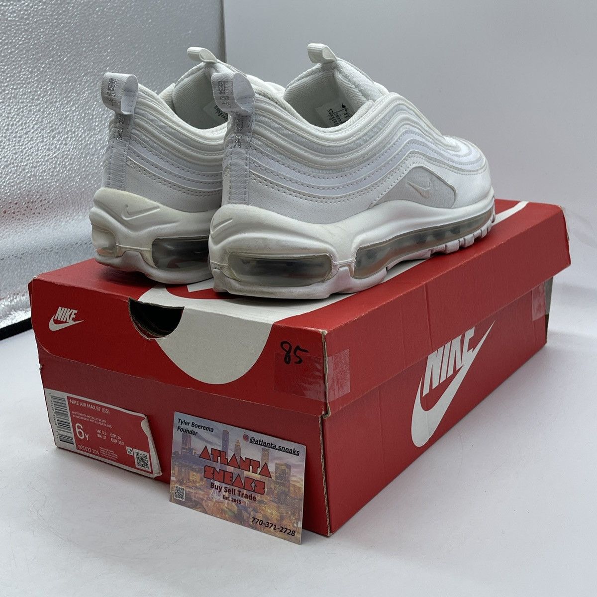 Nike Air max 97 white metallic silver Size US 6 / EU 39 - 5 Thumbnail