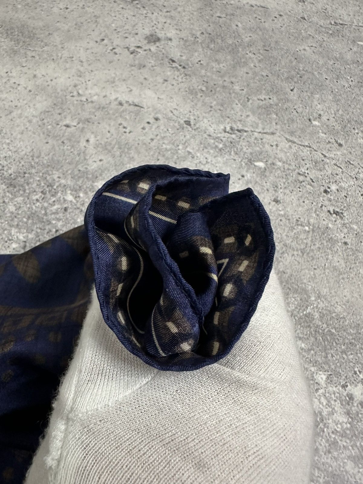 Boggi Boggi Milano Pochette Jacket Pocket Silk Scarf Blue 33 x 33 Size ONE SIZE - 7 Thumbnail