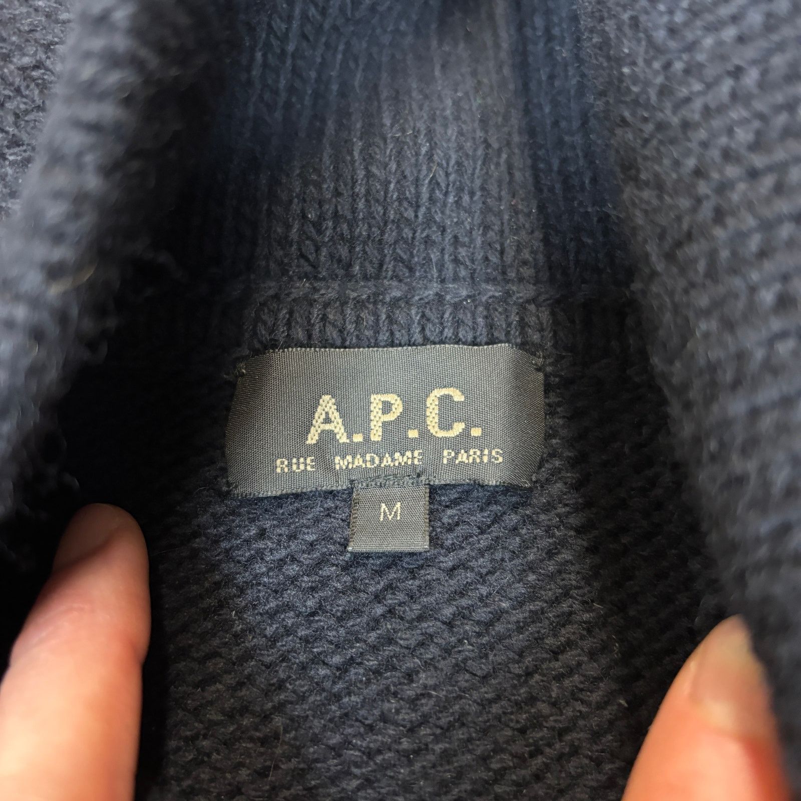 A.P.C. A.P.C. Wool Italian Yarn Fair Isle Shawl Sweater Men's M Size US M / EU 48-50 / 2 - 4 Thumbnail