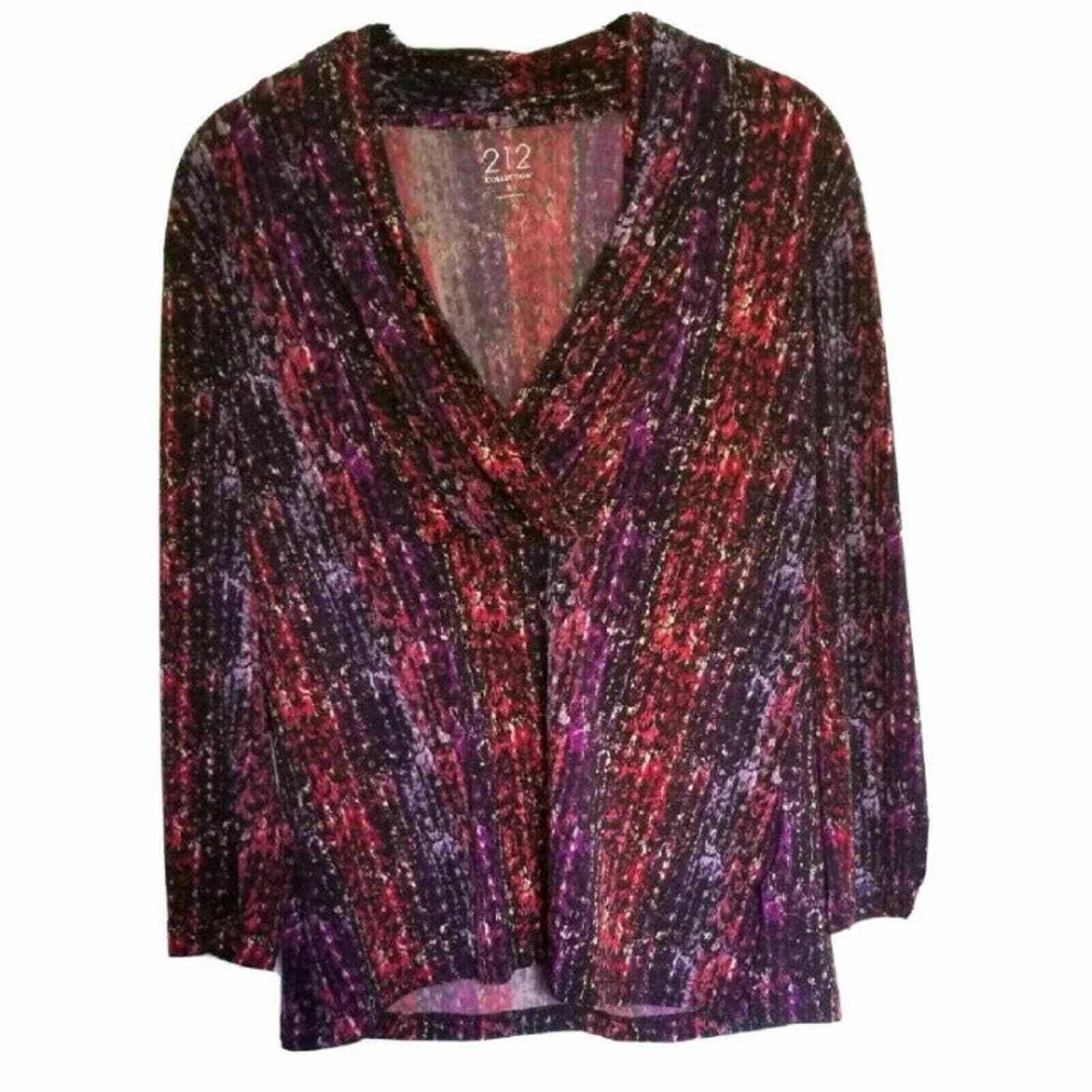 Other Women’s 212 Collection Patterned Blouse Small Maroon Burgun Size S / US 4 / IT 40 - 1 Thumbnail