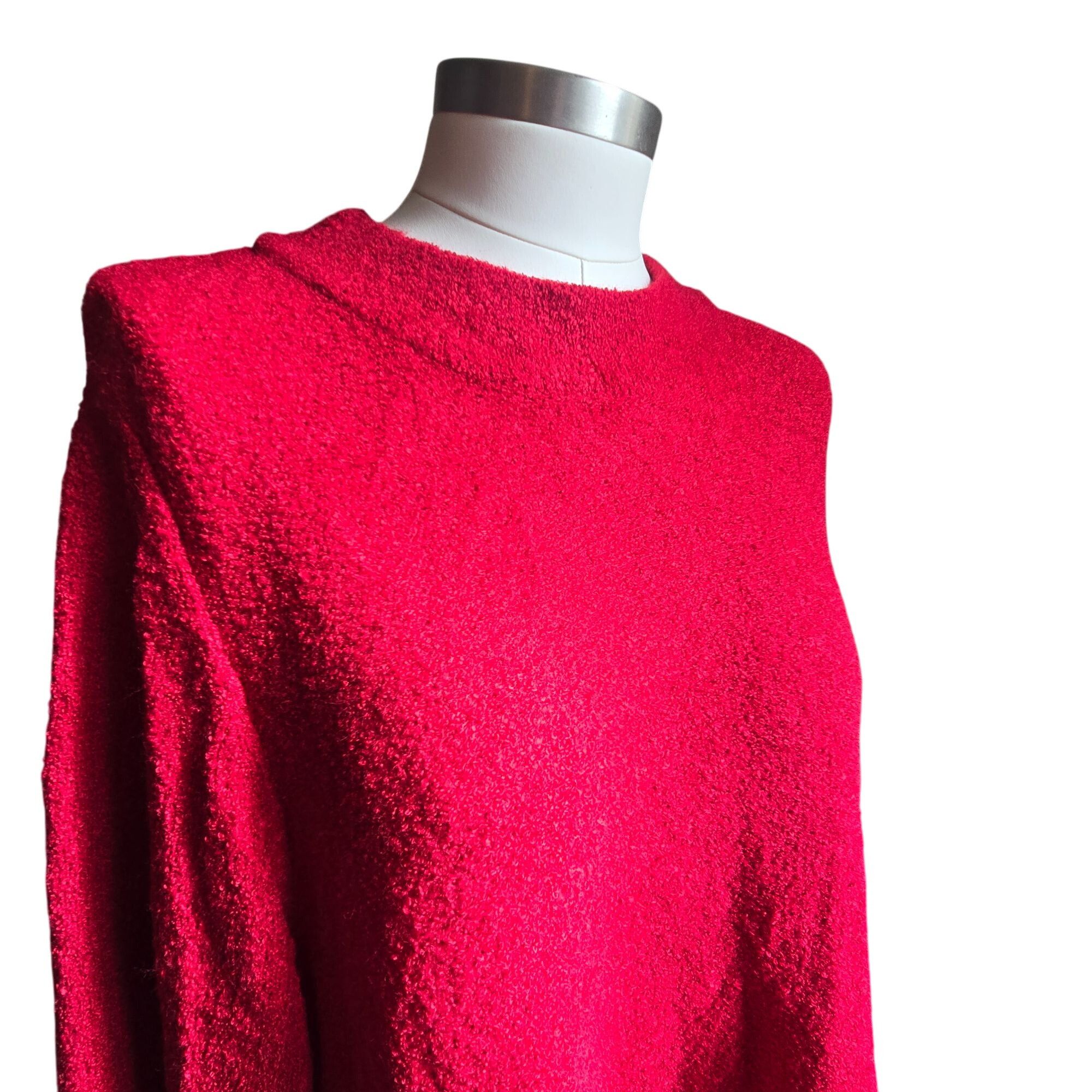 Other Catherines Red Sweater Bouclé Knit Mockneck Tunic Size 3X 26 Size 3XL / US 20-22 - 4 Thumbnail