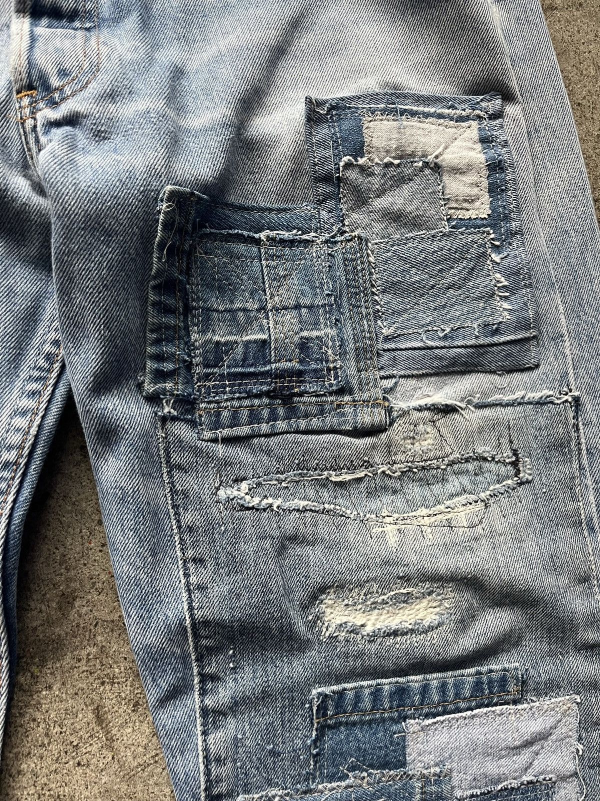 Levi's 1990s PATCHWORK DOUBLE KNEED LEVIS 501 Size US 36 / EU 52 - 4 Thumbnail