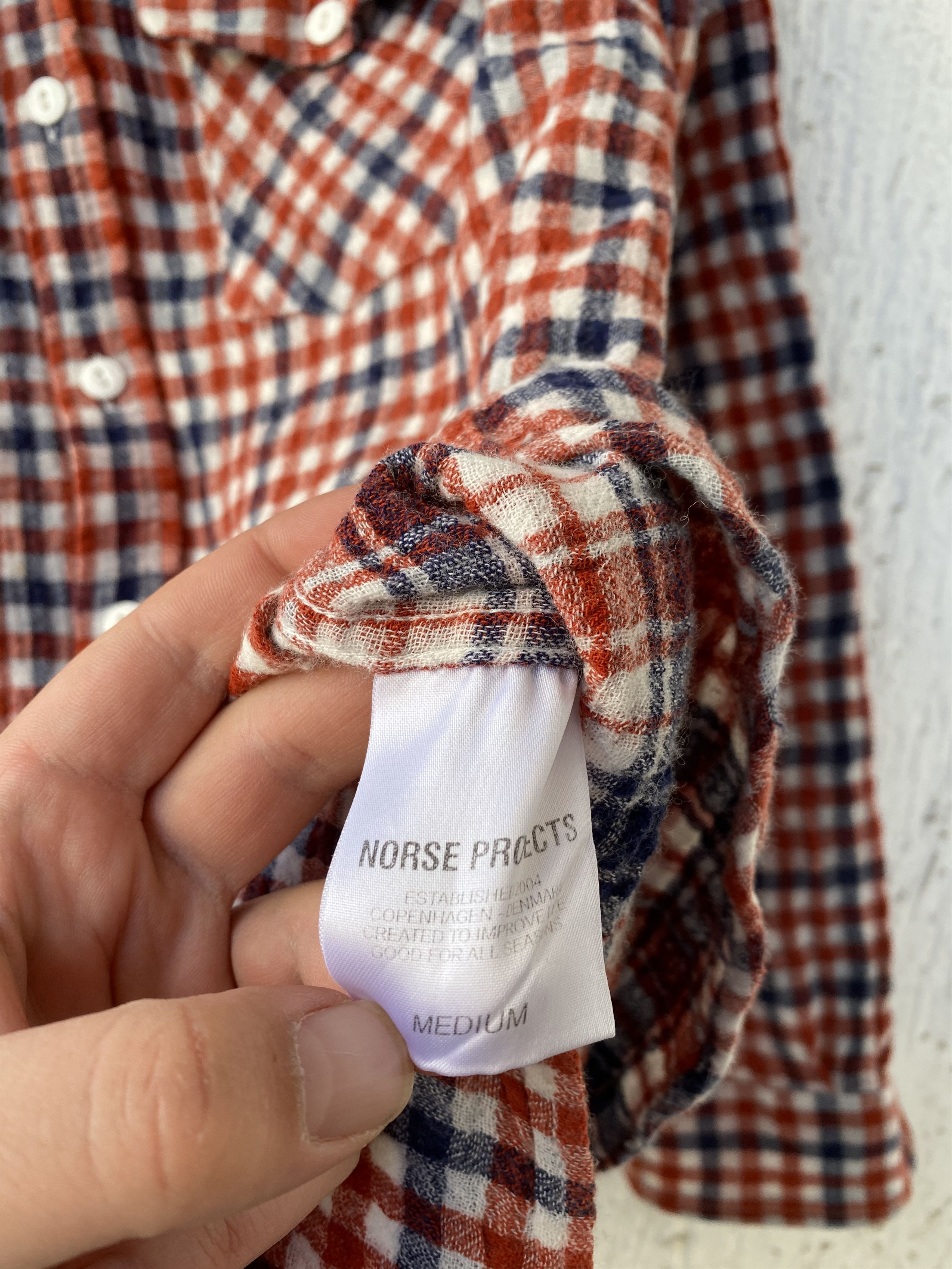 Norse Projects checked wool blend shirt Size US M / EU 48-50 / 2 - 6 Thumbnail
