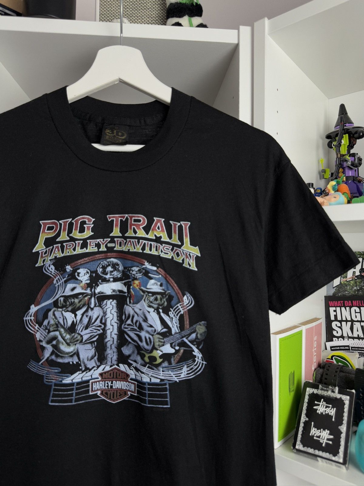 Harley Davidson × Vintage Vintage Harley Davidson 3D Emblem pig trail t-shirt M USA 90s Size US M / EU 48-50 / 2 - 3 Thumbnail