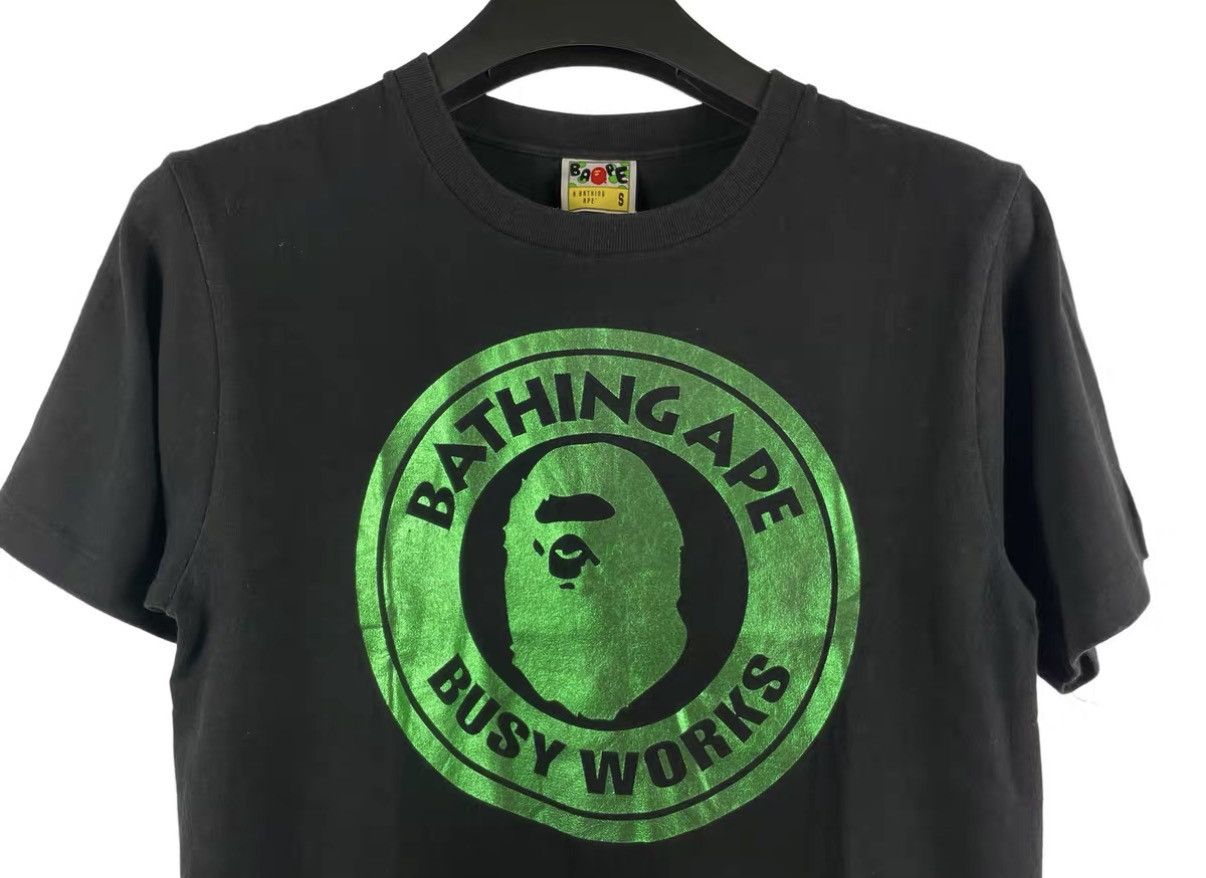 Bape Bape Holographic Green Logo Print Short Sleeve Tee J31 Size US S / EU 44-46 / 1 - 3 Thumbnail