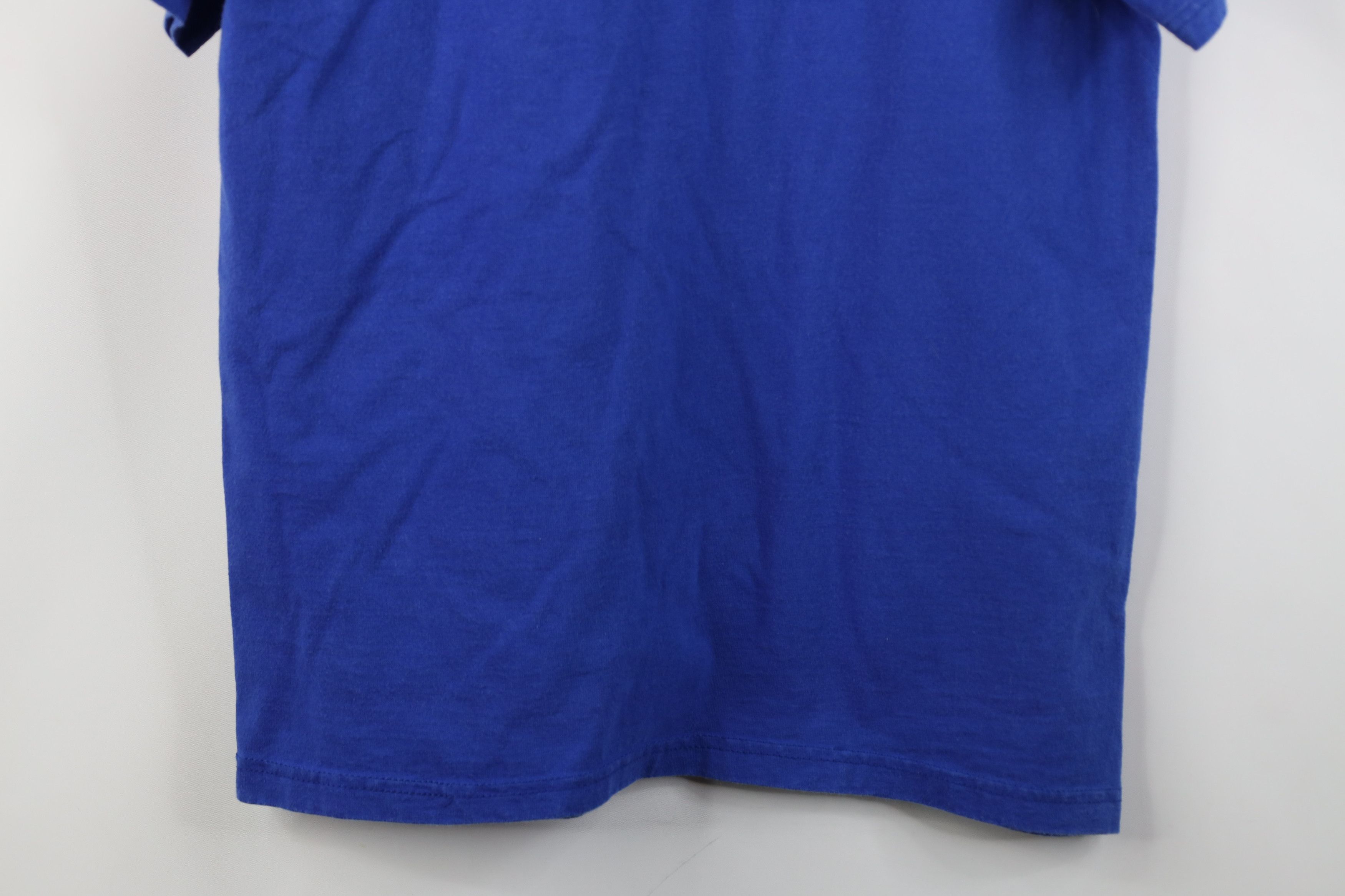 Vintage Vintage 90s Streetwear Blank Heavyweight Cotton T-Shirt Blue Size US M / EU 48-50 / 2 - 12 Thumbnail