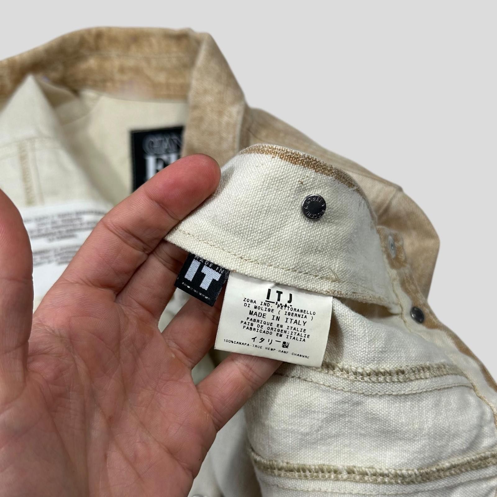 Designer Gianfranco Ferre 90’s Sublimation Acid Wash Hemp Jacket XS/S Size S / US 4 / IT 40 - 8 Thumbnail