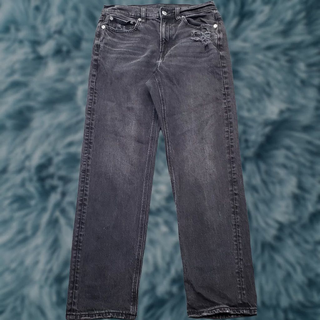 American Eagle Outfitters American Eagle Outfitters Jeans Womens Size 2 Black Denim Stretch High Rise Straight Distressed Size 26" / US 2 / IT 38 - 1 Thumbnail