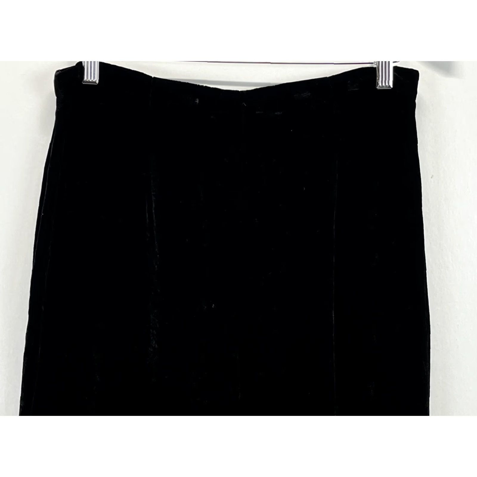 Coldwater Creek VINTAGE Coldwater Creek Velvet Pants Womens Back Zip Flat Front Taper Leg 14 Black GUC Dress Pants Womens Size 36" / US 14 / IT 50 - 2 Thumbnail