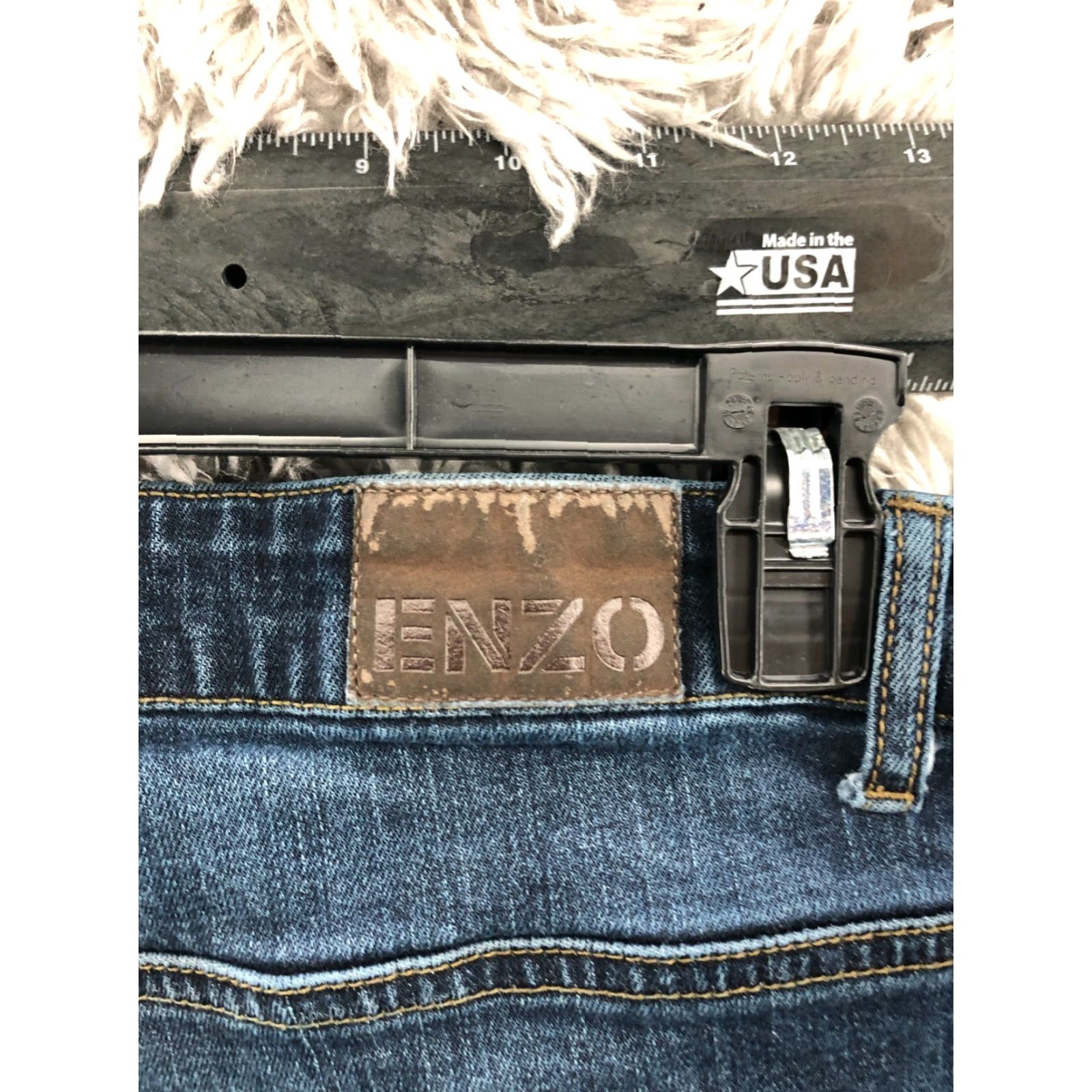 Kenzo Ze Enzo Skinny Jeans Jeans Mid Rise 32 Long Mens Blue Medium Wash 5-Pocket Denim Cotton Blend Belt Loops Zip Fly Button Fly Regular Inseam 34" Size US 32 / EU 48 - 6 Thumbnail