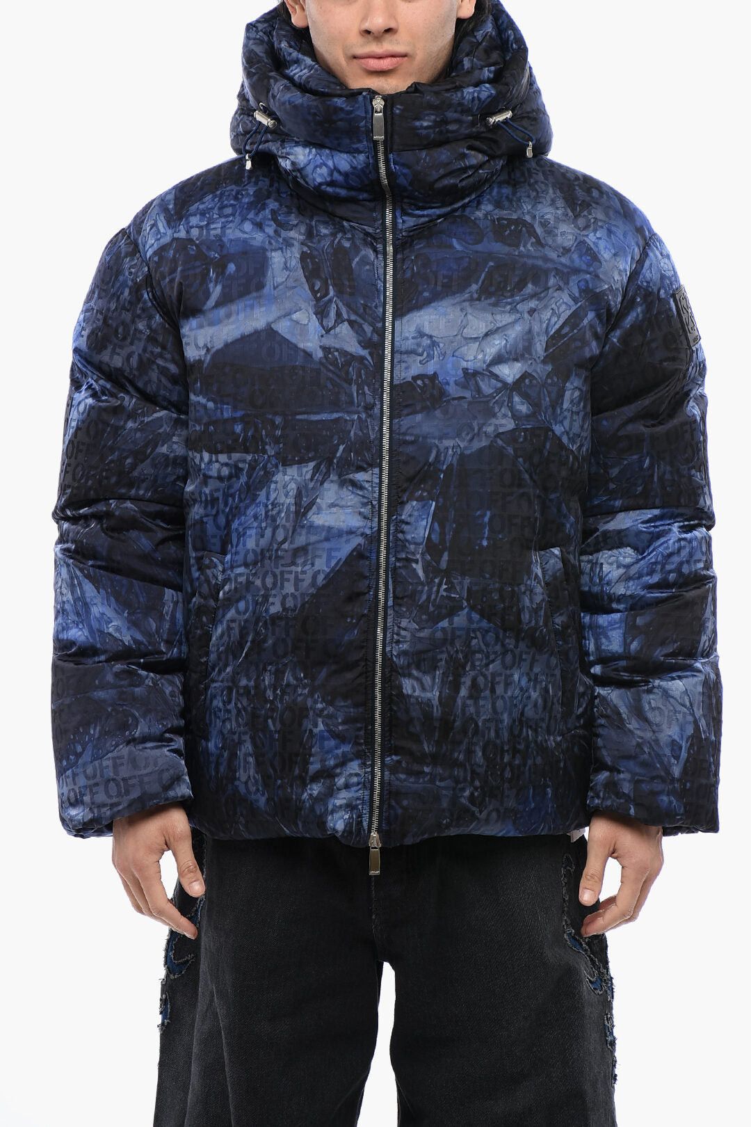 Off-White Puffer Jacket SIERRA LEONE with Monogram Pattern Size US M / EU 48-50 / 2 - 1 Thumbnail