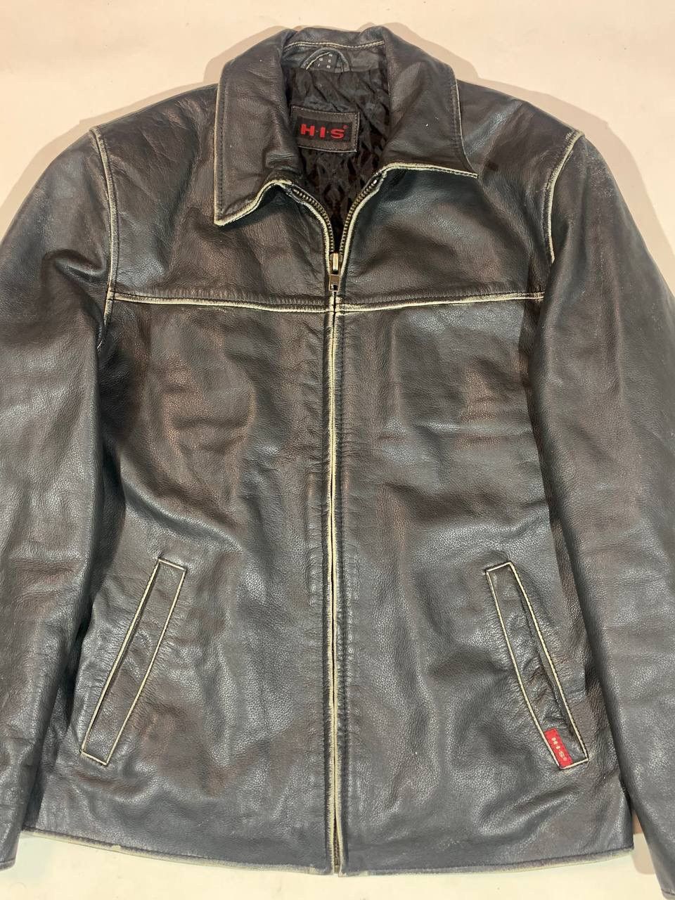 Other HIS Moto Racing Leather Jacket Vintage Size US M / EU 48-50 / 2 - 2 Thumbnail