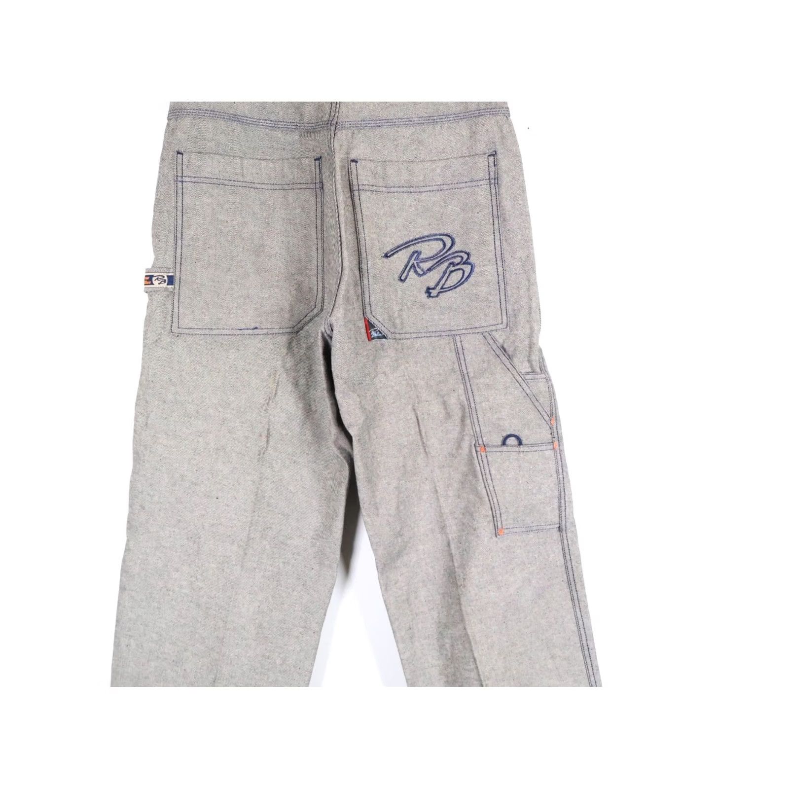 Vintage VINTAGE Raw Blue Baggy Fit Jeans Men 30 x 31 Gray Silver 90s Carpenter Jeans Relaxed High Rise 5-Pocket Mens Size US 30 / EU 46 - 4 Thumbnail