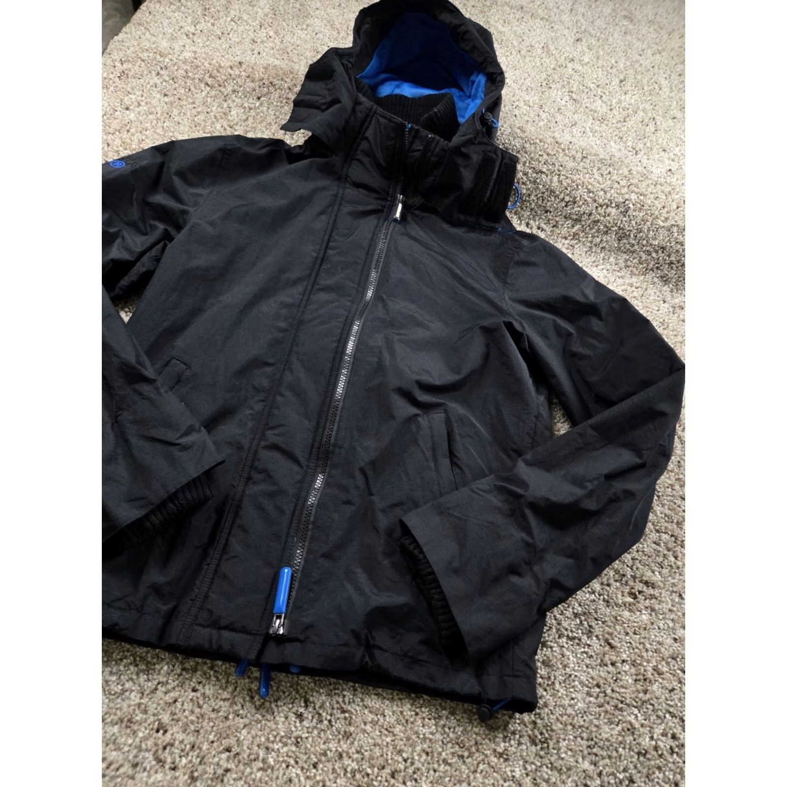 Superdry Superdry Windcheater Jacket Womens M Black Hooded Nylon Shell Pockets Windbreaker Regular Size: M Color: Black Size M / US 6-8 / IT 42-44 - 2 Thumbnail