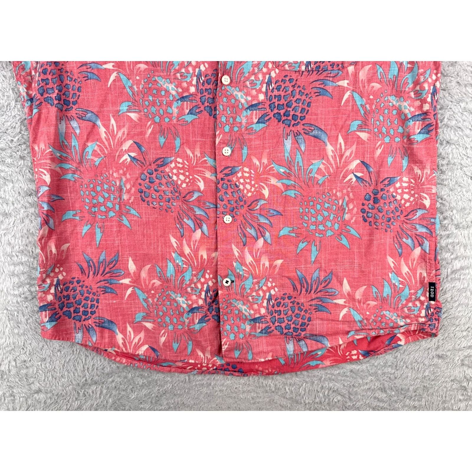 Izod IZOD Saltwater Shirt Mens Large Pink Floral Pineapple All Over Print Inside Out Size US L / EU 52-54 / 3 - 5 Thumbnail