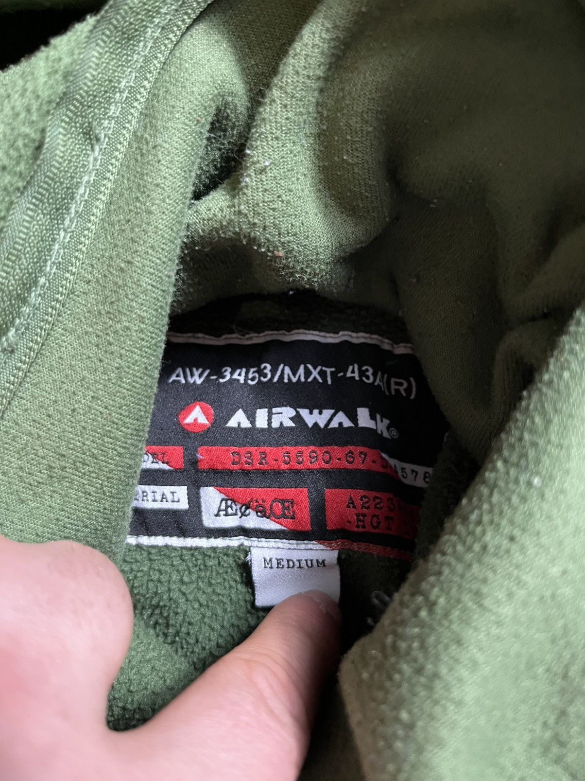 Airwalk AIRWALK Y2K BASIC COTTON GREEN HOODIE MILITARY STYLE Size US M / EU 48-50 / 2 - 6 Thumbnail