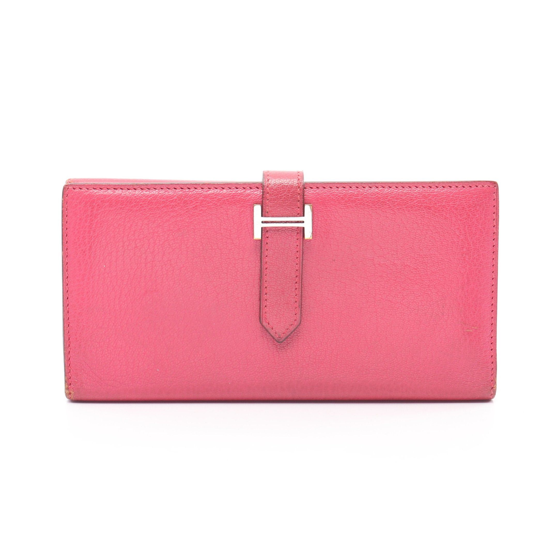 Hermes Hermes Beardupree Rose Shocking Trifold Long Wallet Chevre Pink Silver Hardware □J Carved Stamp Size ONE SIZE - 1 Thumbnail