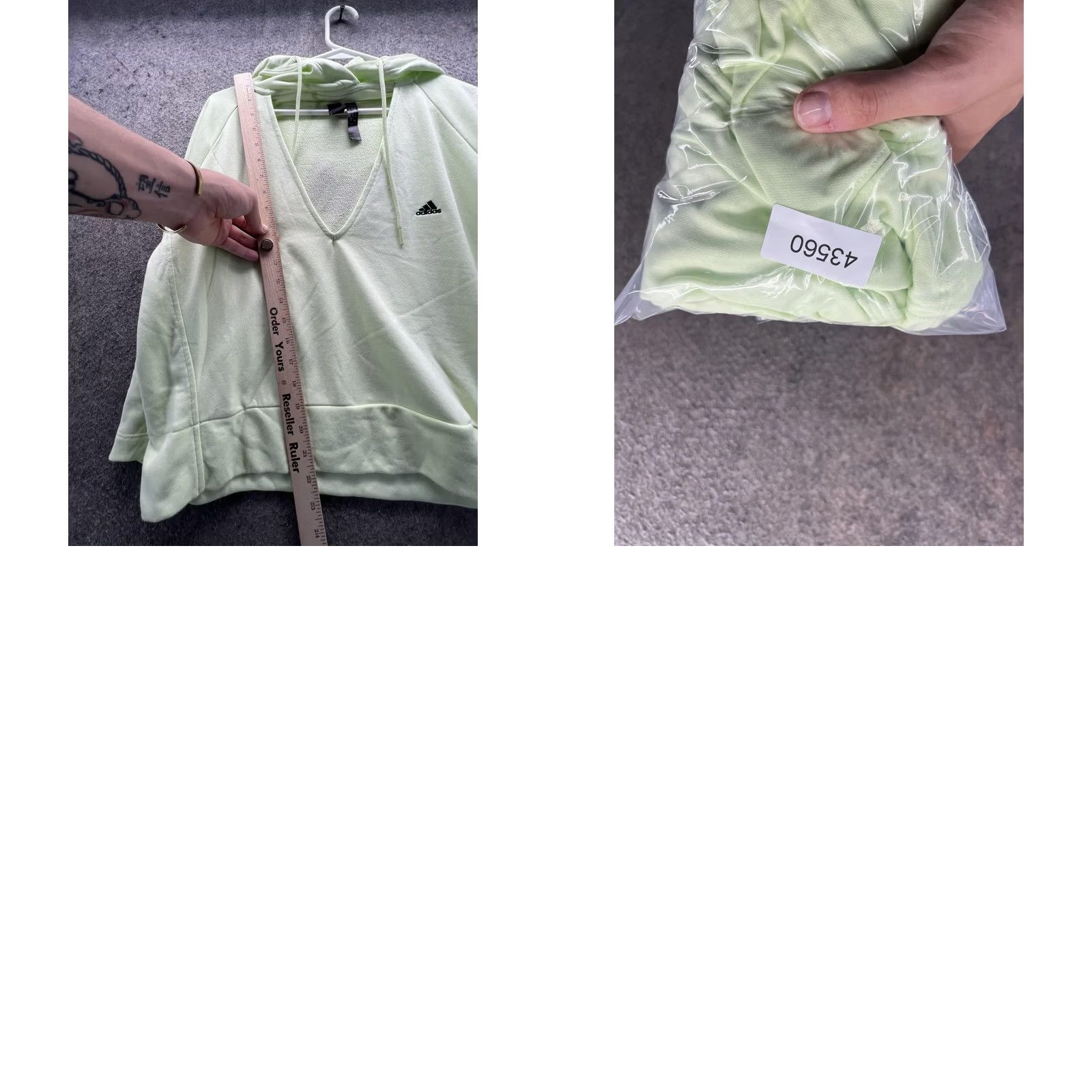 Adidas Adidas Hoodie Womens Large Green V Neck Raglan Pullover Sweatshirt Size L / US 10 / IT 46 - 9 Thumbnail